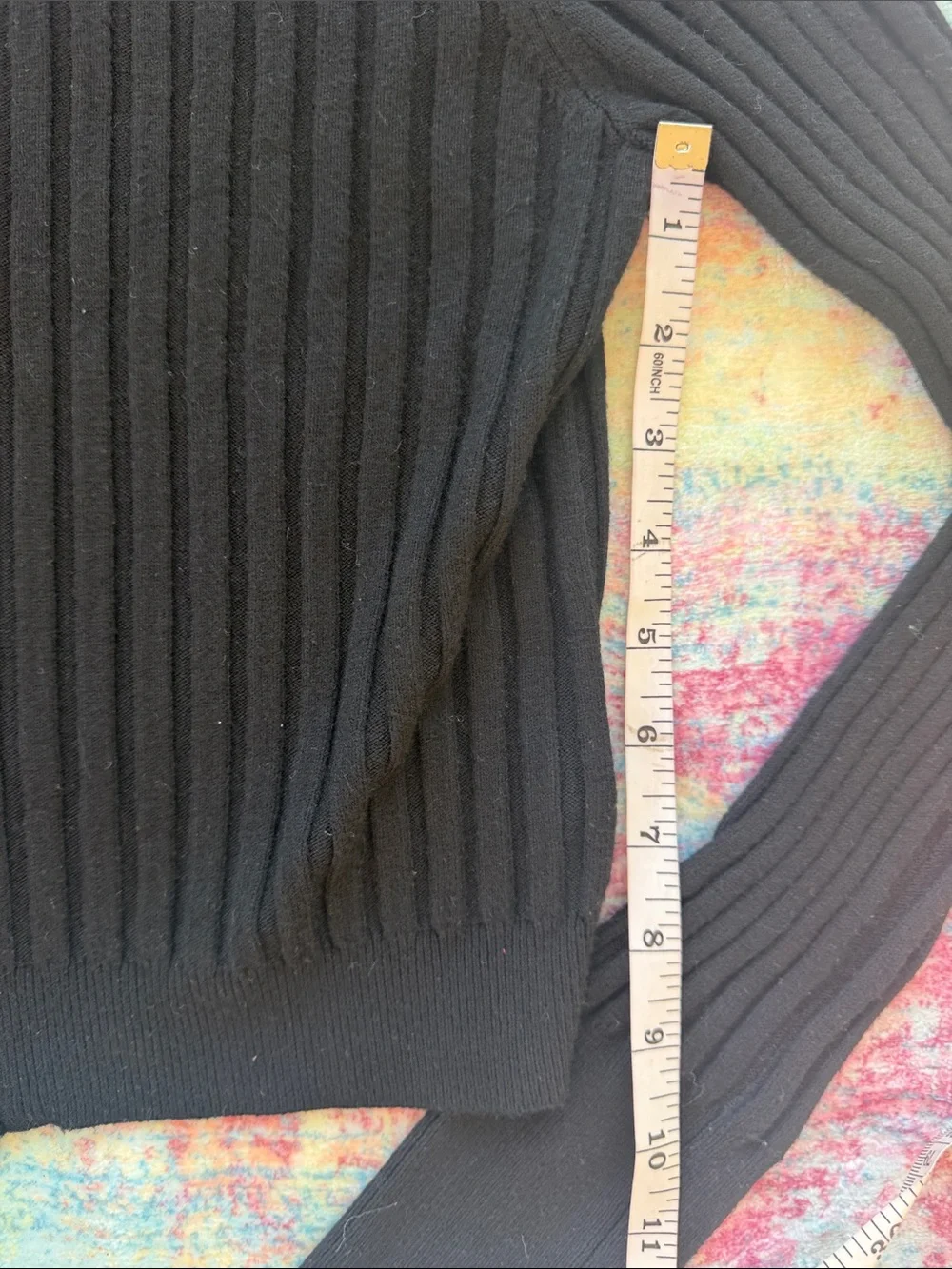 DOUBLE ZIPPER! wild fable Black Ribbed Zip-Front Mock Neck Cardigan